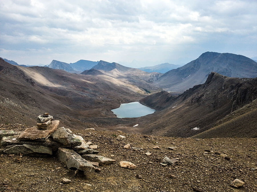 From The Notch, looking back down the steep climb & Curator Lake.