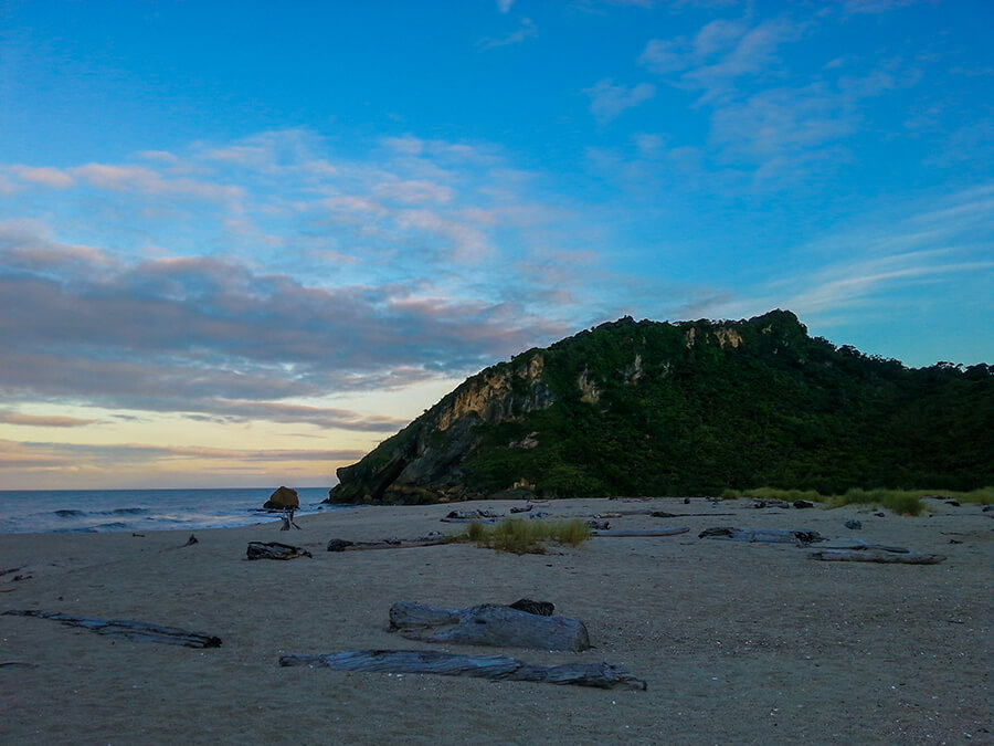 Sunrise in Karamea; the start of the Heaphy Track.